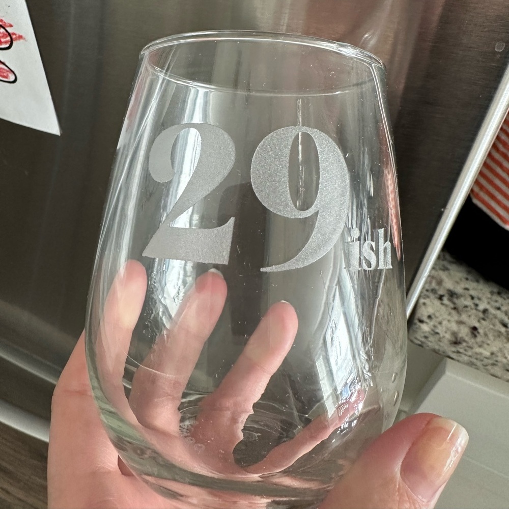 New in box 29ish wine glass